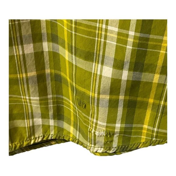 G.H Bass & Co. Men’s 2XL Polyester Cotton Short Sleeve Button Shirt Green Plaid - Picture 4 of 10